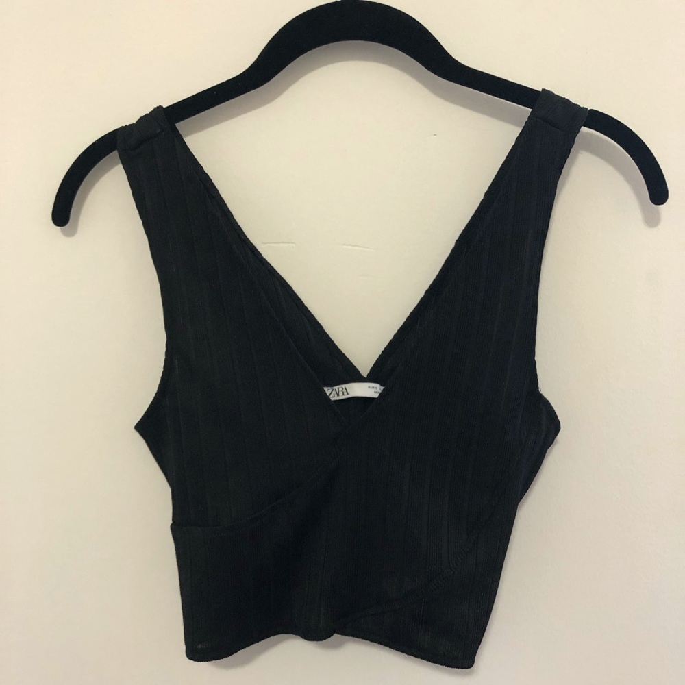 Zara low cut black tank top
